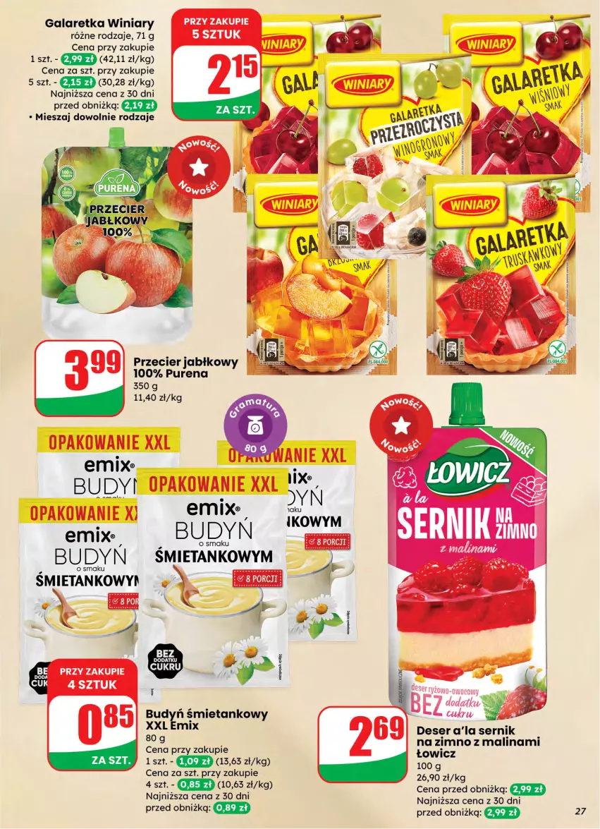 Gazetka promocyjna Dino - Gazetka 10 / 2026 - ważna 04.03 do 10.03.2026 - strona 27 - produkty: Deser, Gala, Galaretka, Pur, Ryż, Ser, Winiary