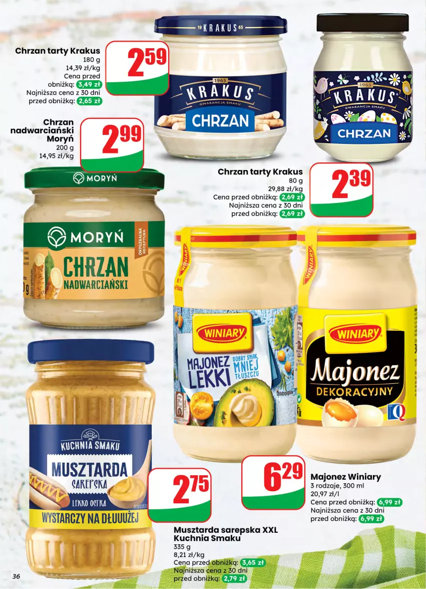 Gazetka promocyjna Dino - Gazetka 10 / 2026 - ważna 04.03 do 10.03.2026 - strona 36 - produkty: Chrzan, Krakus, Kuchnia, Majonez, Mus, Musztarda, Winiary