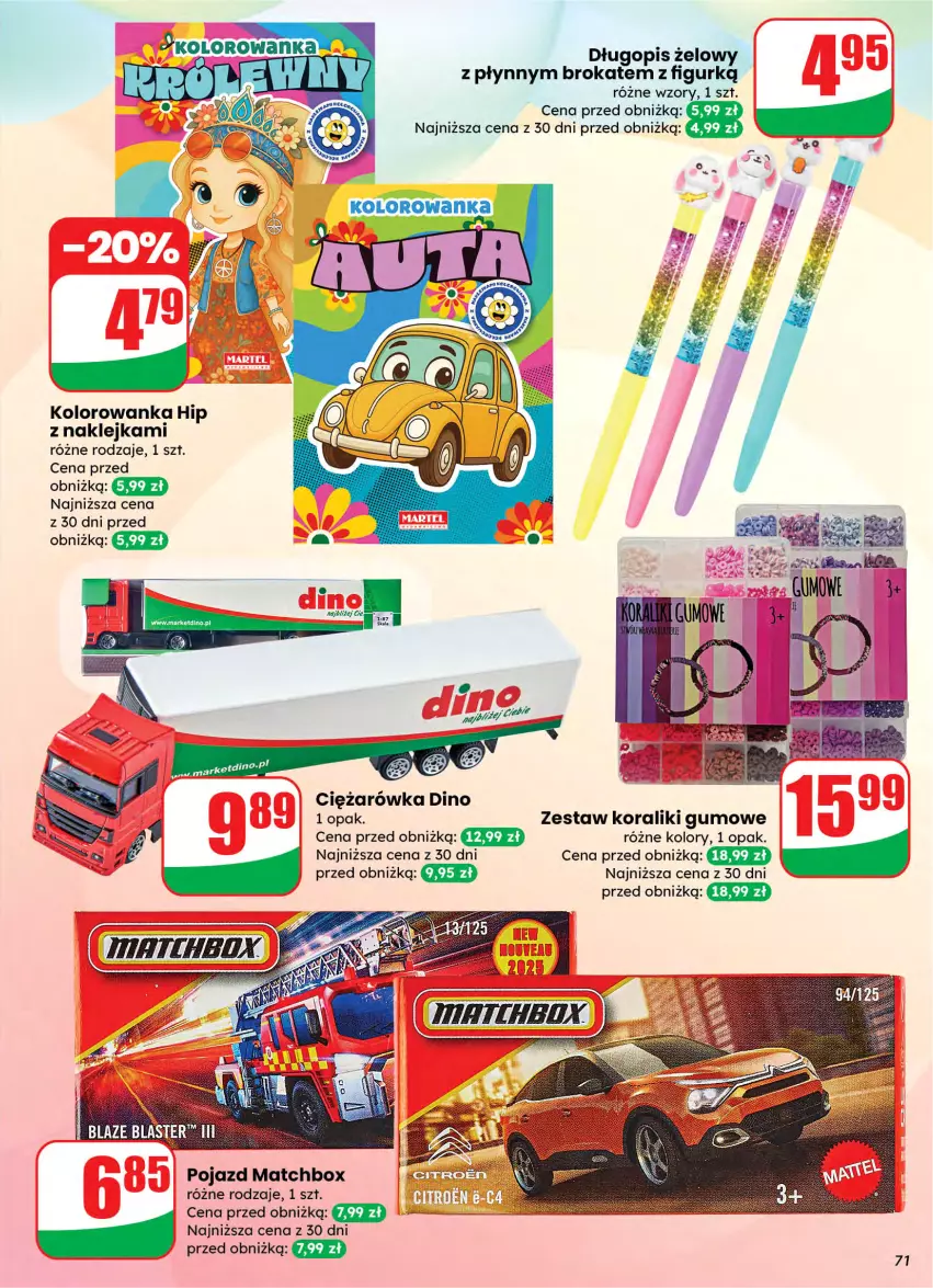 Gazetka promocyjna Dino - Gazetka 10 / 2026 - ważna 04.03 do 10.03.2026 - strona 71 - produkty: Długopis, Klej, Kolorowanka, Pojazd