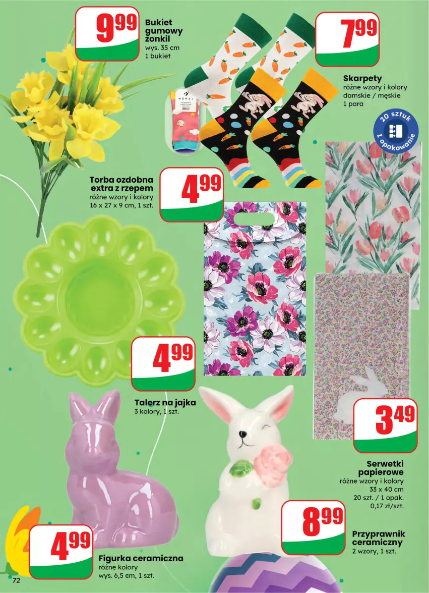 Gazetka promocyjna Dino - Gazetka 10 / 2026 - ważna 04.03 do 10.03.2026 - strona 72 - produkty: Bukiet, Figurka ceramiczna, Karp, Papier, Ser, Serwetki, Talerz, Torba
