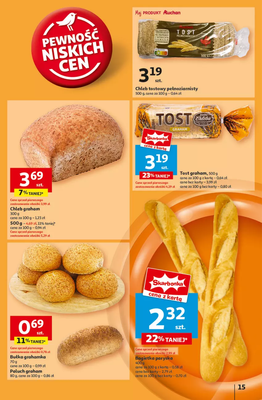 Gazetka promocyjna Auchan - Pewność Niskich Cen Hipermarket - ważna 30.01 do 05.02.2025 - strona 17 - produkty: Bagietka, Bułka, Bułka grahamka, Chleb, Chleb tostowy, Gra