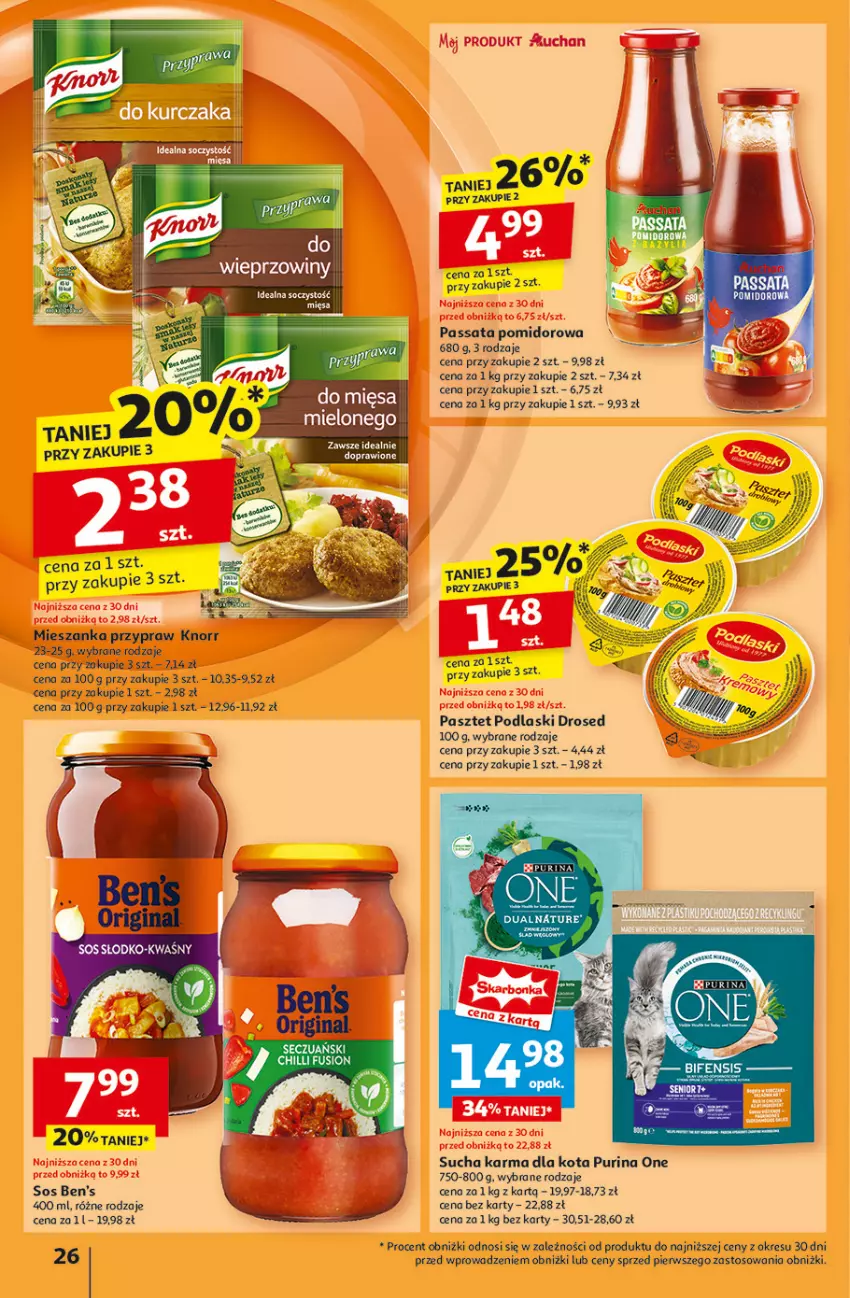 Gazetka promocyjna Auchan - Pewność Niskich Cen Hipermarket - ważna 30.01 do 05.02.2025 - strona 28 - produkty: Fusion, Gin, Knorr, Pasztet, Podlaski, Pur, Purina, Sos, Sucha karma