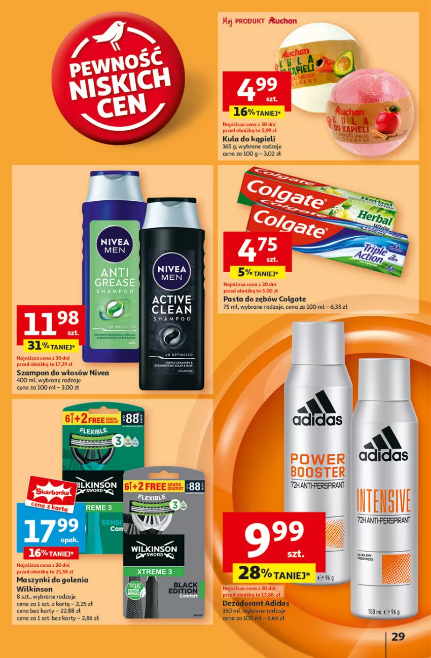 Gazetka promocyjna Auchan - Pewność Niskich Cen Hipermarket - ważna 30.01 do 05.02.2025 - strona 31 - produkty: Booster, Colgate, Kula do kąpieli, LG, Nivea, Pasta do zębów, Szampon