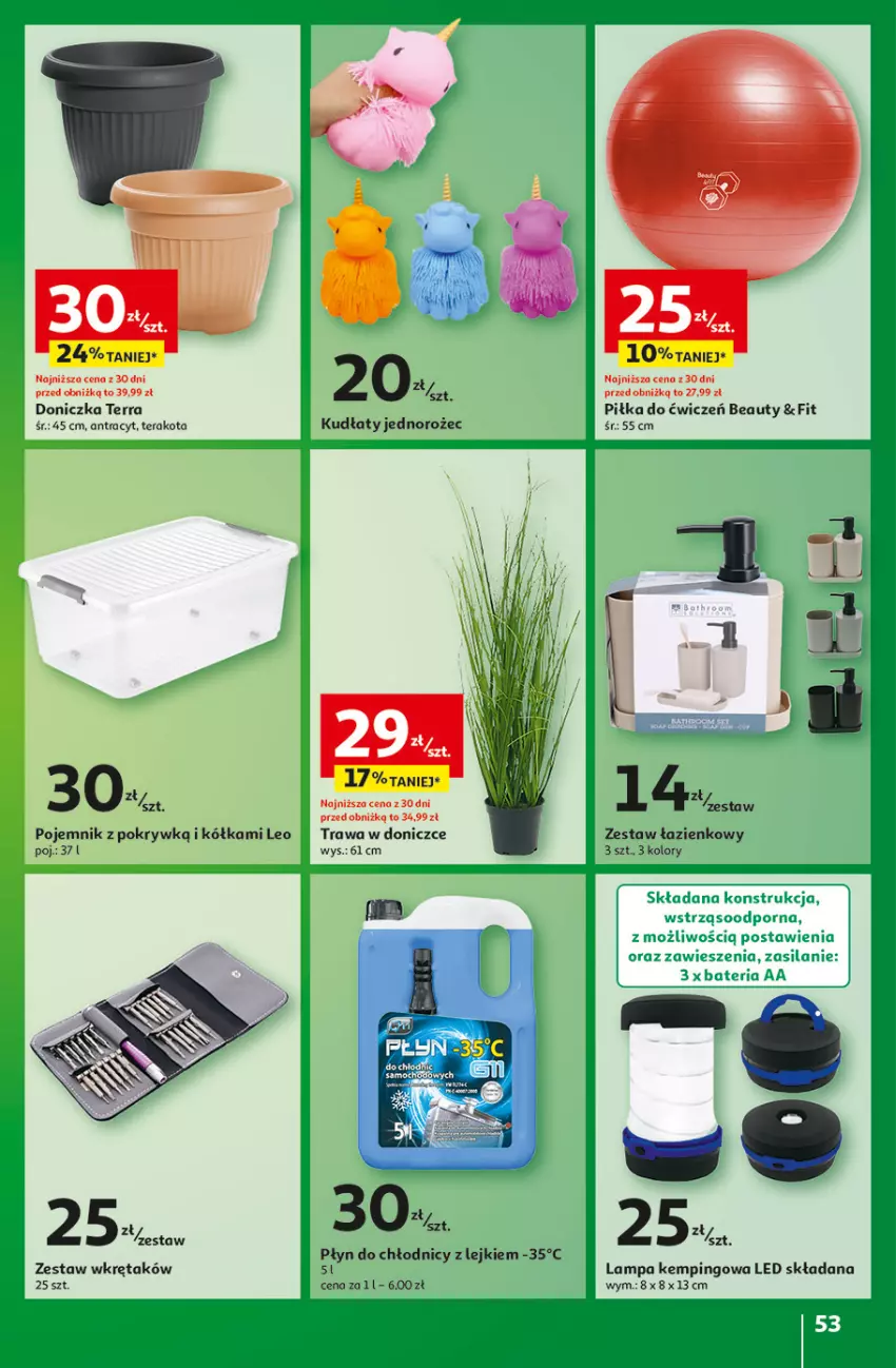 Gazetka promocyjna Auchan - Pewność Niskich Cen Hipermarket - ważna 30.01 do 05.02.2025 - strona 59 - produkty: Bateria, Jednorożec, Lampa, Płyn do chłodnic, Pojemnik, Pojemnik z pokrywką, Por, Silan, Tera, Wkręt, Zestaw łazienkowy, Zestaw wkrętaków