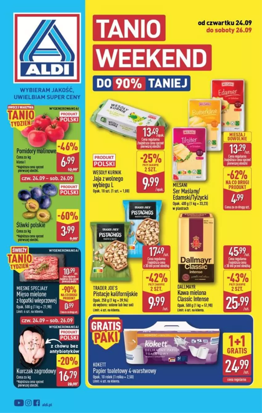 Gazetka promocyjna Aldi - Oferta Weekendowa - ważna 24.09 do 26.09.2026 - strona 1 - produkty: EPEE, Fa, Kurczak, Mięso, Mięso mielone