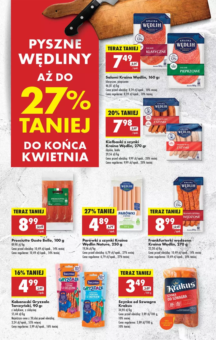 Gazetka promocyjna Biedronka - Od Poniedziałku - ważna 28.04 do 03.05.2025 - strona 40 - produkty: Bell, Frankfurterki, Gra, Gry, Kabanos, Krakus, Parówki, Parówki z szynki, Pieprz, Prosciutto, Salami, Szynka, Tarczyński, Tera