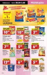 Gazetka promocyjna Biedronka - Od Poniedziałku - Gazetka - ważna od 03.05 do 03.05.2025 - strona 58 - produkty: Corn flakes, Top, Lajkonik, Gra, Orzeszki, Papryka, Grissini, Prazynki, Chipsy, Tortilla, Tera, Burger, Danio, Chleb, Orzeszki ziemne, Bułka