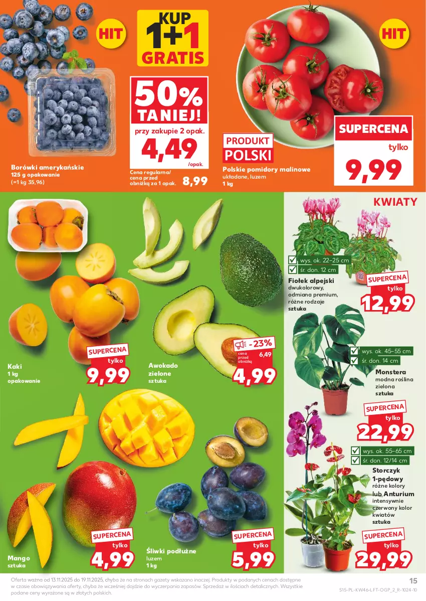 Gazetka promocyjna Kaufland - Gazetka tygodnia - ważna 13.11 do 19.11.2025 - strona 15 - produkty: Gra, Kaki, Mango, Pomidory, Storczyk, Tera