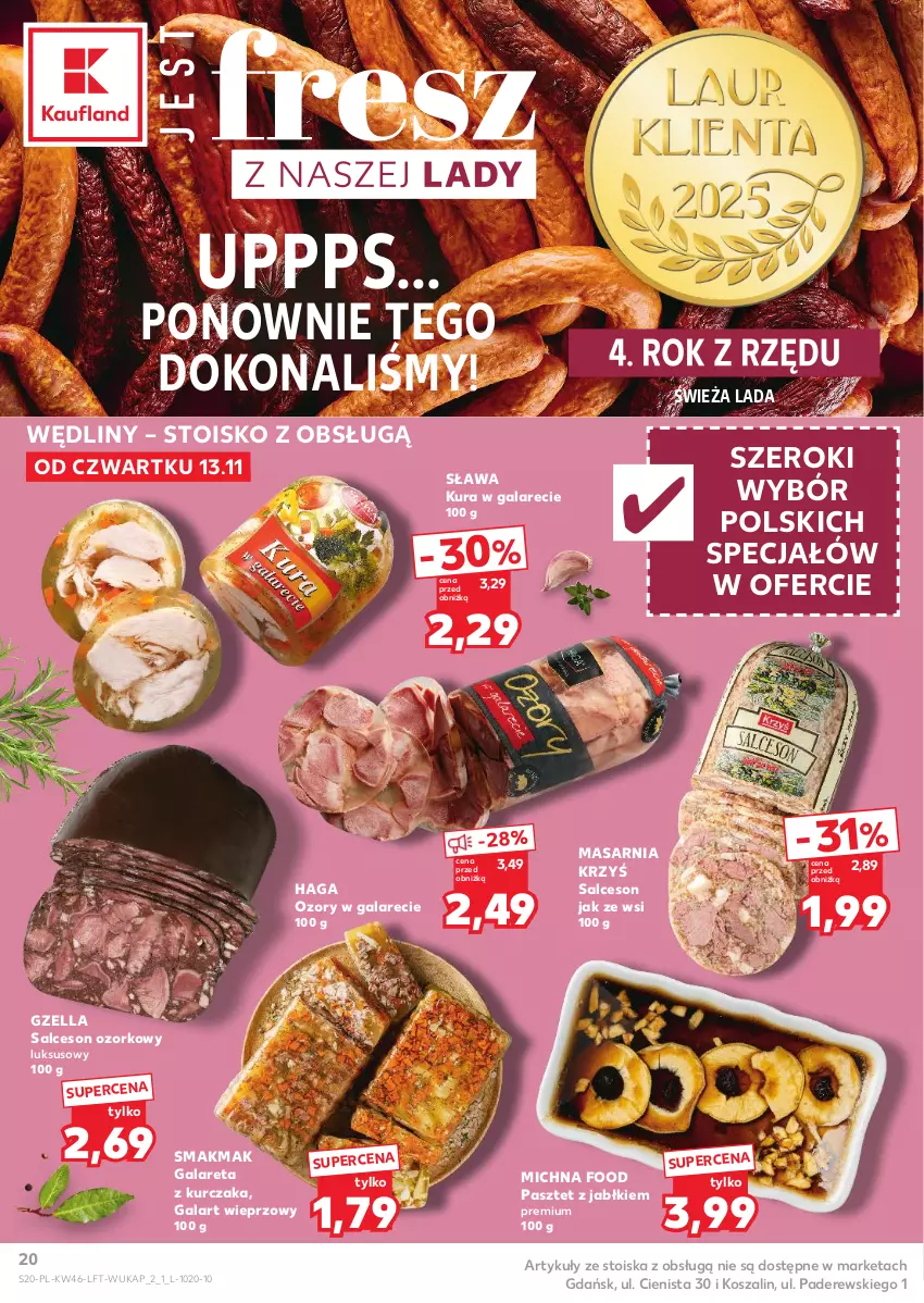 Gazetka promocyjna Kaufland - Gazetka tygodnia - ważna 13.11 do 19.11.2025 - strona 20 - produkty: Gala, Kosz, Kurczak, Pasztet, Salceson, Szal