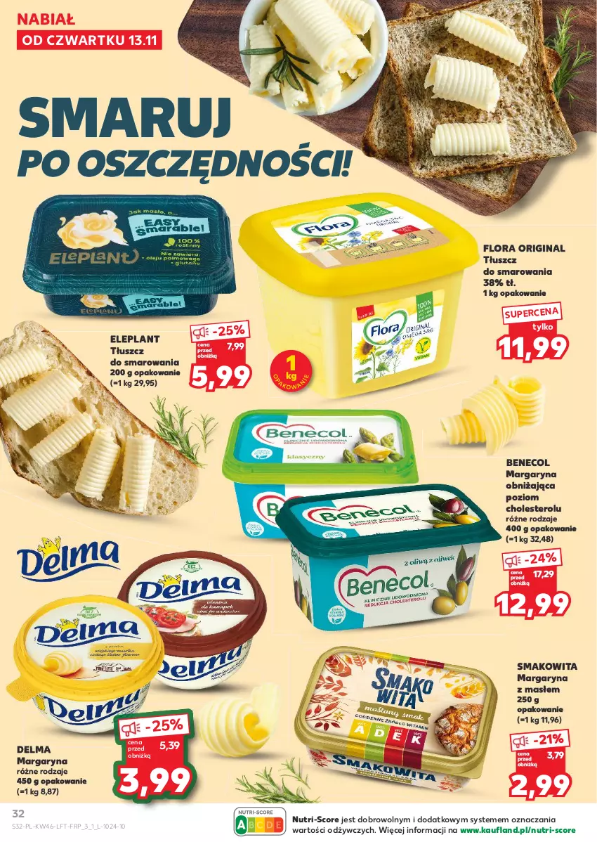 Gazetka promocyjna Kaufland - Gazetka tygodnia - ważna 13.11 do 19.11.2025 - strona 32 - produkty: Benecol, Delma, Flora, Gin, Margaryna, Smakowita