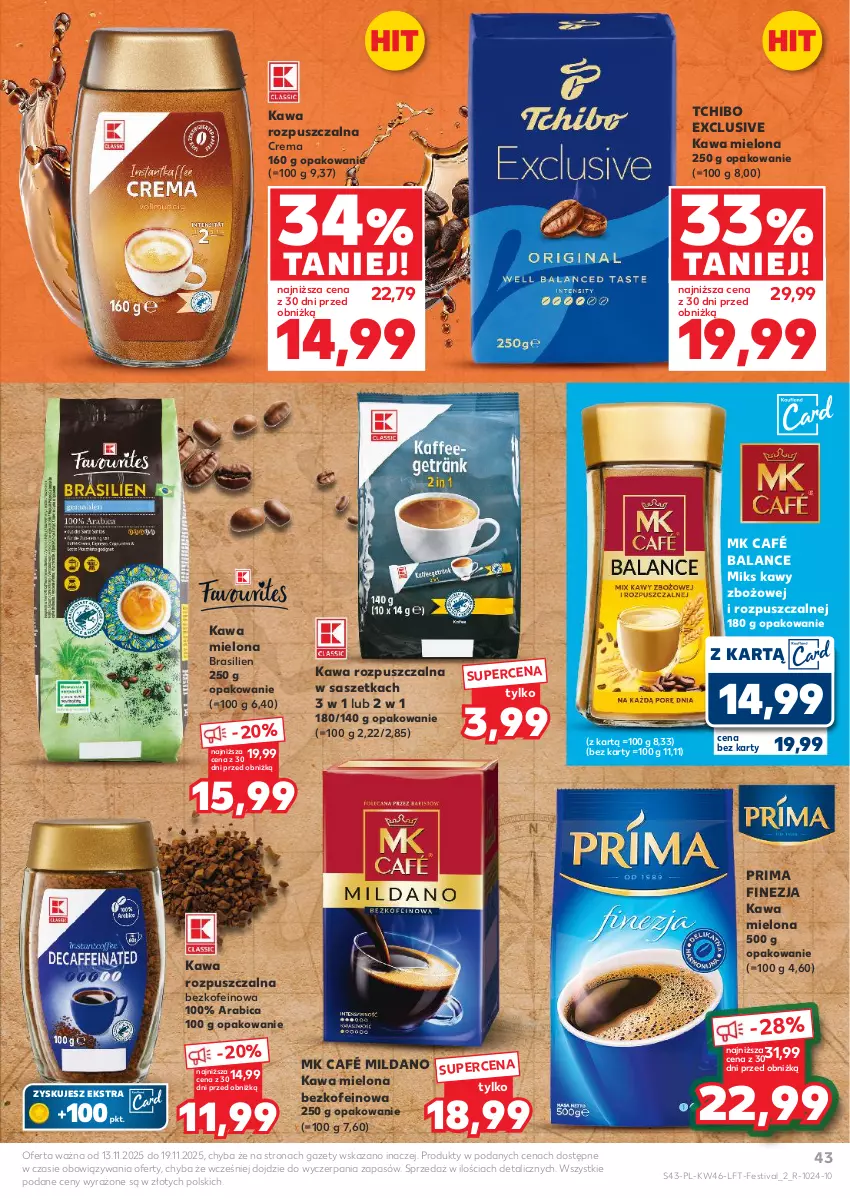Gazetka promocyjna Kaufland - Gazetka tygodnia - ważna 13.11 do 19.11.2025 - strona 43 - produkty: BIC, Kawa, Kawa mielona, Kawa rozpuszczalna, Prima, Tchibo