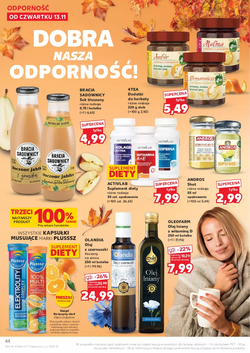Gazetka promocyjna Kaufland - Gazetka tygodnia - ważna 13.11 do 19.11.2025 - strona 44 - produkty: Fa, Mus, Olej, Olej z czarnuszki, Oleo, Oleofarm, Por, Sok, Suplement diety, Waga