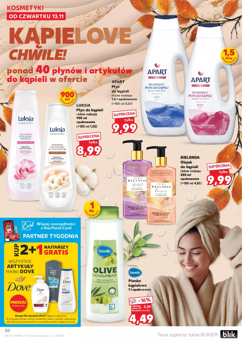 Gazetka promocyjna Kaufland - Gazetka tygodnia - ważna 13.11 do 19.11.2025 - strona 50 - produkty: Bielenda, Dove, Gra, Luksja, Olej, Płyn do kąpieli, Por, Tera, Waga