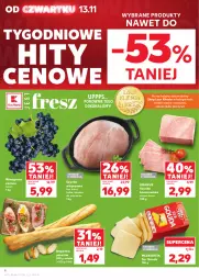 Gazetka promocyjna Kaufland - Gazetka tygodnia - Gazetka - ważna od 19.11 do 19.11.2025 - strona 4 - produkty: Piec, Krakus, Warzywa, Ser, Por, Szynka wieprzowa, Mlekovita, Szynka konserwowa, Laur, Bagietka pszenna, Szynka, Bagietka, Winogrona, Sport, Pieczywo, Owoce, Gouda, Wino, Olej, Mleko