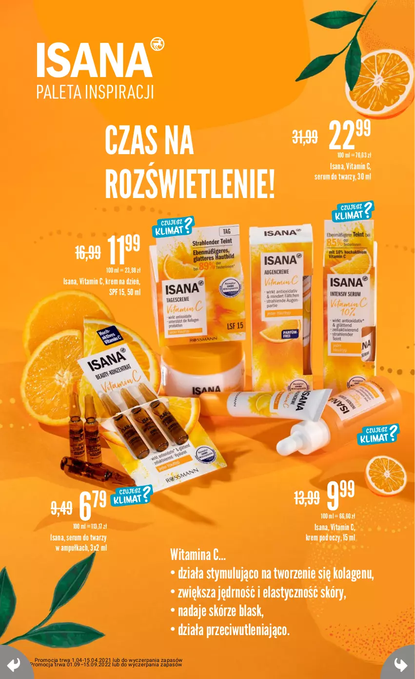 Gazetka promocyjna Rossmann - 1 września - ważna 01.09 do 15.09.2022 - strona 2 - produkty: Isana, Kolagen, Krem na dzień, Krem pod oczy, Rum, Ser, Serum, Serum do twarzy