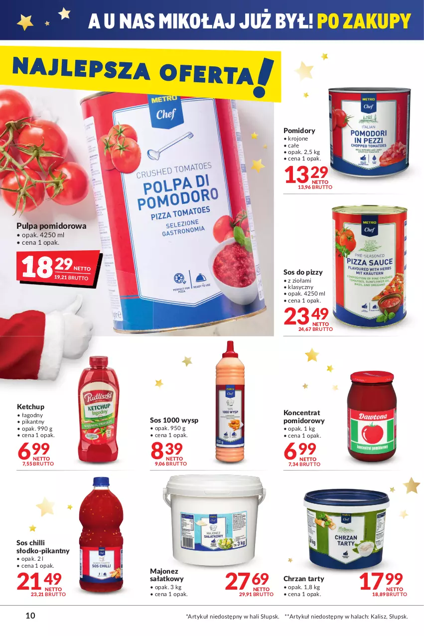 Gazetka promocyjna Makro - [Oferta promocyjna] Artykuły spożywcze i przemysłowe - ważna 14.12 do 26.12.2021 - strona 10 - produkty: Chrzan, Ketchup, Koncentrat pomidorowy, Majonez, Majonez sałatkowy, Pomidory, Pulpa pomidorowa, Sałat, Sos, Sos chilli, Sos do pizzy