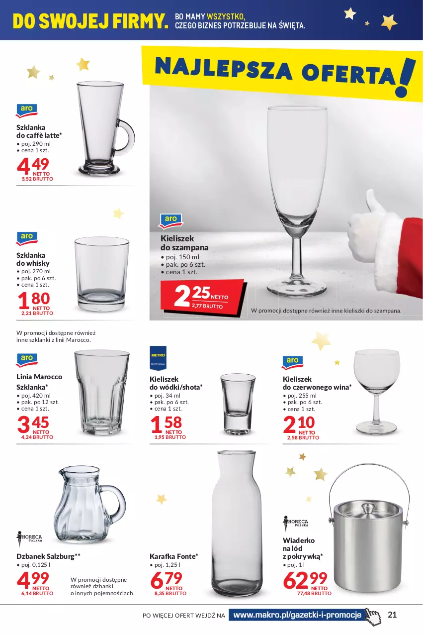 Gazetka promocyjna Makro - [Oferta promocyjna] Artykuły spożywcze i przemysłowe - ważna 14.12 do 26.12.2021 - strona 21 - produkty: Dzbanek, Karafka, Kieliszek, Lanki, Szklanka, Whisky