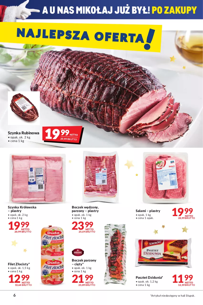 Gazetka promocyjna Makro - [Oferta promocyjna] Artykuły spożywcze i przemysłowe - ważna 14.12 do 26.12.2021 - strona 6 - produkty: Boczek, Filet Złocisty, Pasztet, Rubin, Salami, Szynka, Szynka Królewska