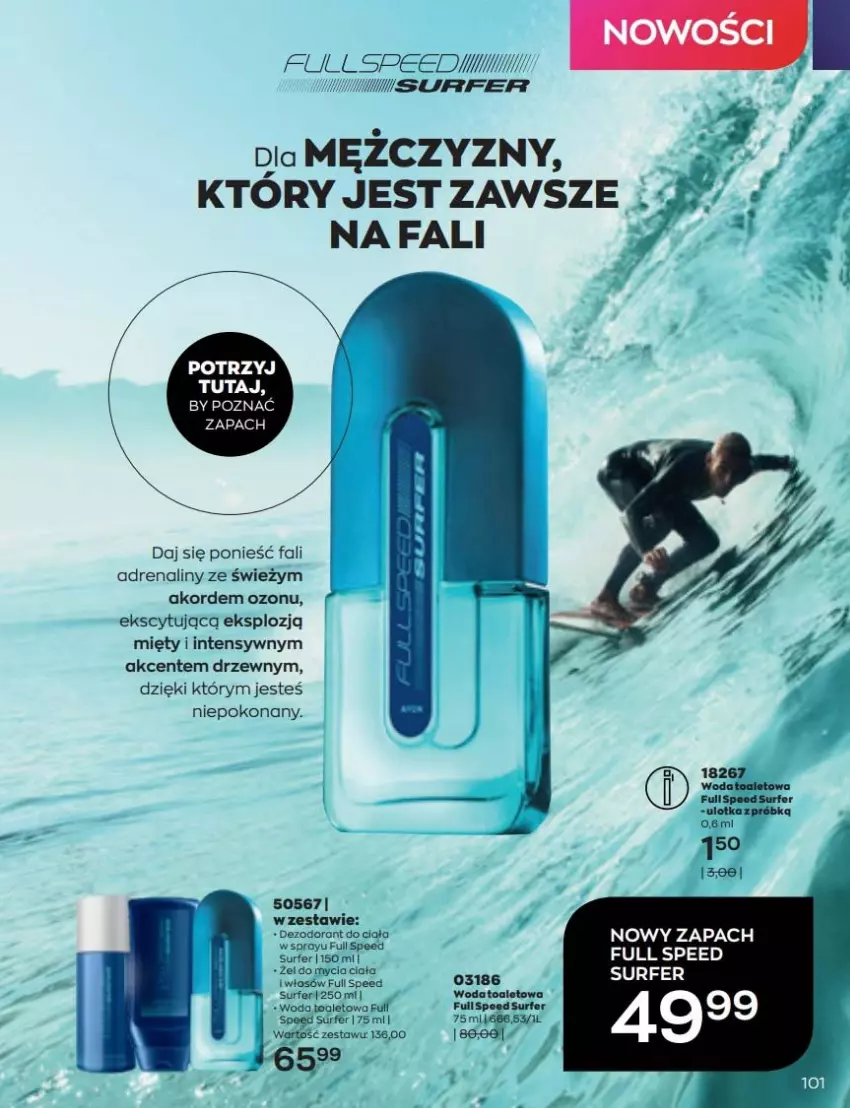 Gazetka promocyjna Avon - Katalog Avon 6/2022 kampania czerwiec - ważna 01.06 do 30.06.2022 - strona 101 - produkty: Dezodorant, Fa, Surf, Woda, Woda toaletowa