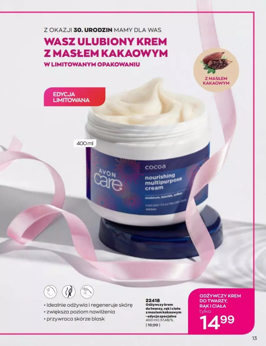 Gazetka promocyjna Avon - Katalog Avon 6/2022 kampania czerwiec - ważna 01.06 do 30.06.2022 - strona 13 - produkty: Fa, Kakao