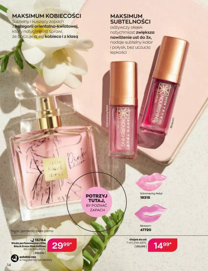 Gazetka promocyjna Avon - Katalog Avon 6/2022 kampania czerwiec - ważna 01.06 do 30.06.2022 - strona 14 - produkty: Olej