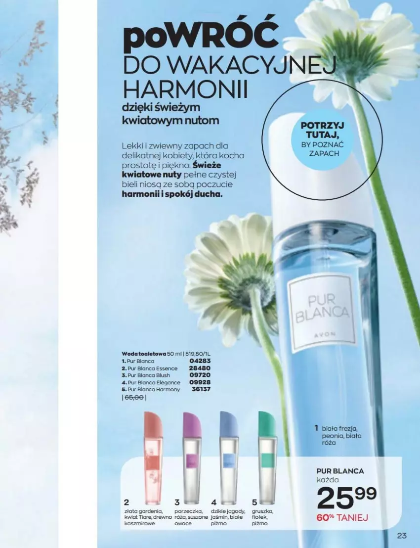 Gazetka promocyjna Avon - Katalog Avon 6/2022 kampania czerwiec - ważna 01.06 do 30.06.2022 - strona 23 - produkty: Jagody, Koc, Nuty, Owoce, Por, Pur, Róża, Woda