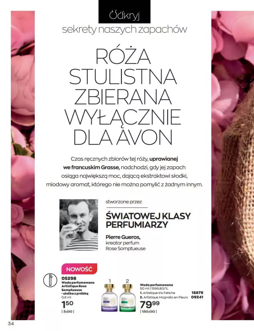 Gazetka promocyjna Avon - Katalog Avon 6/2022 kampania czerwiec - ważna 01.06 do 30.06.2022 - strona 34 - produkty: Fa, Gra, Kret, Perfum, Róża, Woda, Woda perfumowana