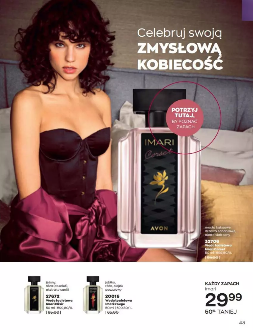 Gazetka promocyjna Avon - Katalog Avon 6/2022 kampania czerwiec - ważna 01.06 do 30.06.2022 - strona 43 - produkty: Ariel, Kakao, Masło, Olej, Róża, Sandał, Woda