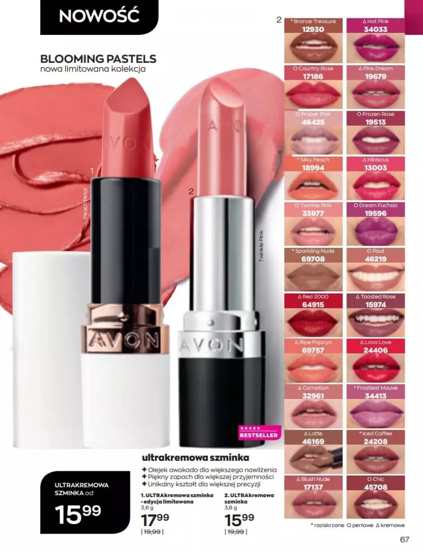 Gazetka promocyjna Avon - Katalog Avon 6/2022 kampania czerwiec - ważna 01.06 do 30.06.2022 - strona 67 - produkty: Inka, Olej, Szminka