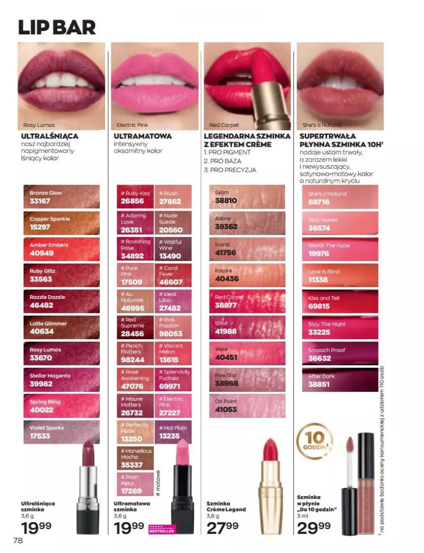 Gazetka promocyjna Avon - Katalog Avon 6/2022 kampania czerwiec - ważna 01.06 do 30.06.2022 - strona 78 - produkty: Aksam, Inka, Rama, Szminka