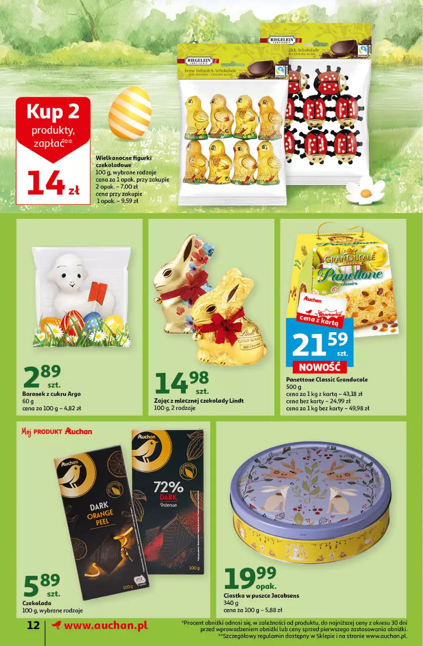 Gazetka promocyjna Auchan - Wielkanoc z najlepszej cenie! Część 2. Supermarket Auchan - ważna 21.03 do 30.03.2024 - strona 12 - produkty: Ciastka, Czekolada, Gra, Jacobs, Lindt