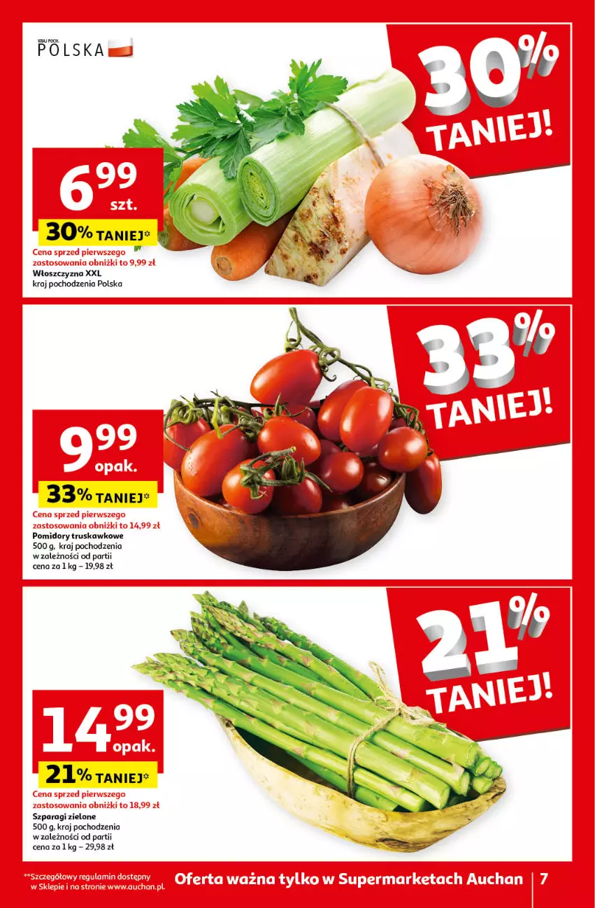 Gazetka promocyjna Auchan - Wielkanoc z najlepszej cenie! Część 2. Supermarket Auchan - ważna 21.03 do 30.03.2024 - strona 7 - produkty: Pomidory