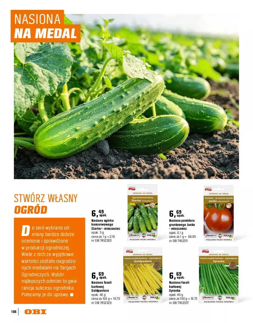 Gazetka promocyjna Obi - Gazetka OBI - ważna 16.03 do 31.08.2026 - strona 106 - produkty: Fa, Grunt, Masło, Ogród, Sałat, Ser, Tera