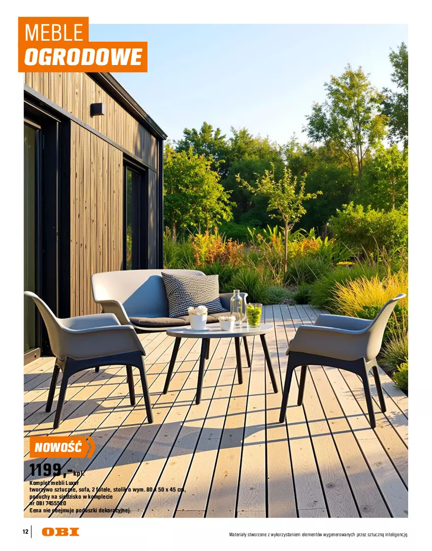 Gazetka promocyjna Obi - Gazetka OBI - ważna 16.03 do 31.08.2026 - strona 12 - produkty: Fa, Fotel, Intel, Meble, Siedzisko, Sofa, Stolik