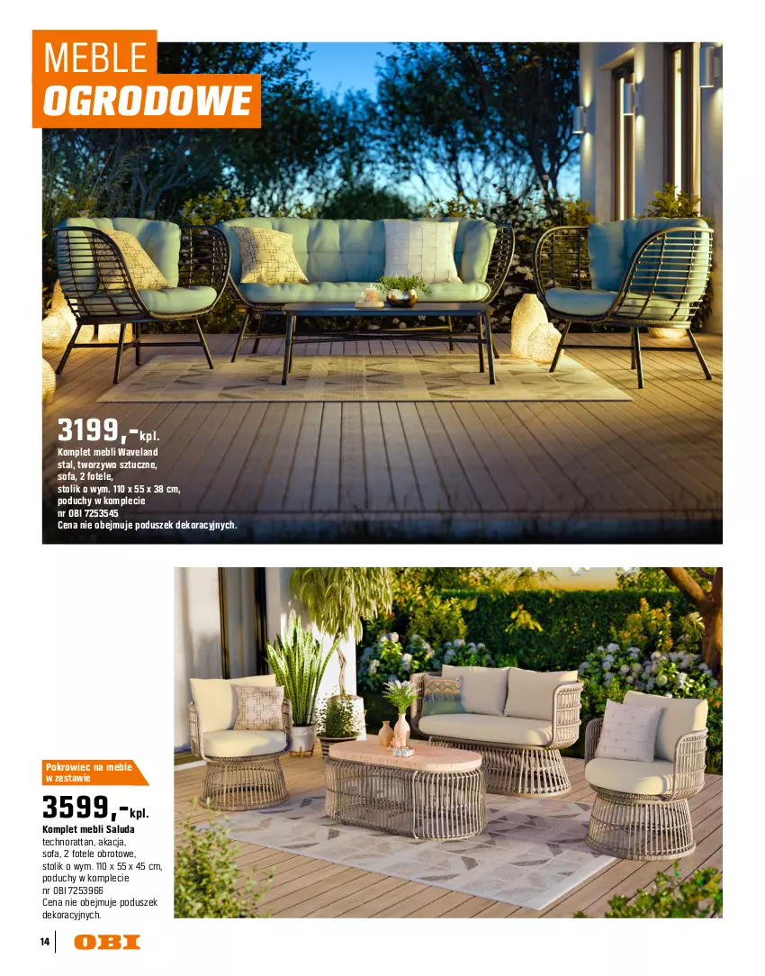 Gazetka promocyjna Obi - Gazetka OBI - ważna 16.03 do 31.08.2026 - strona 14 - produkty: Fa, Fotel, Meble, Pokrowiec, Sofa, Stolik