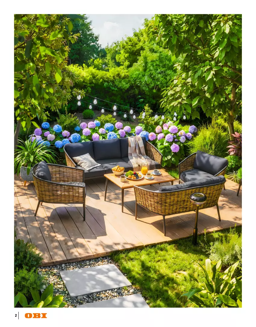 Gazetka promocyjna Obi - Gazetka OBI - ważna 16.03 do 31.08.2026 - strona 2 - produkty: Dywan, Fa, Grill, Gry, Kasza, Kora ogrodowa, Kosz, Kwietnik, Lampion, Meble, Noż, Nożyce, Odkurzacz, Odkurzacze, Parasol, Pojemnik, Robot, Rozdrabniacz, Traktor, Tunel