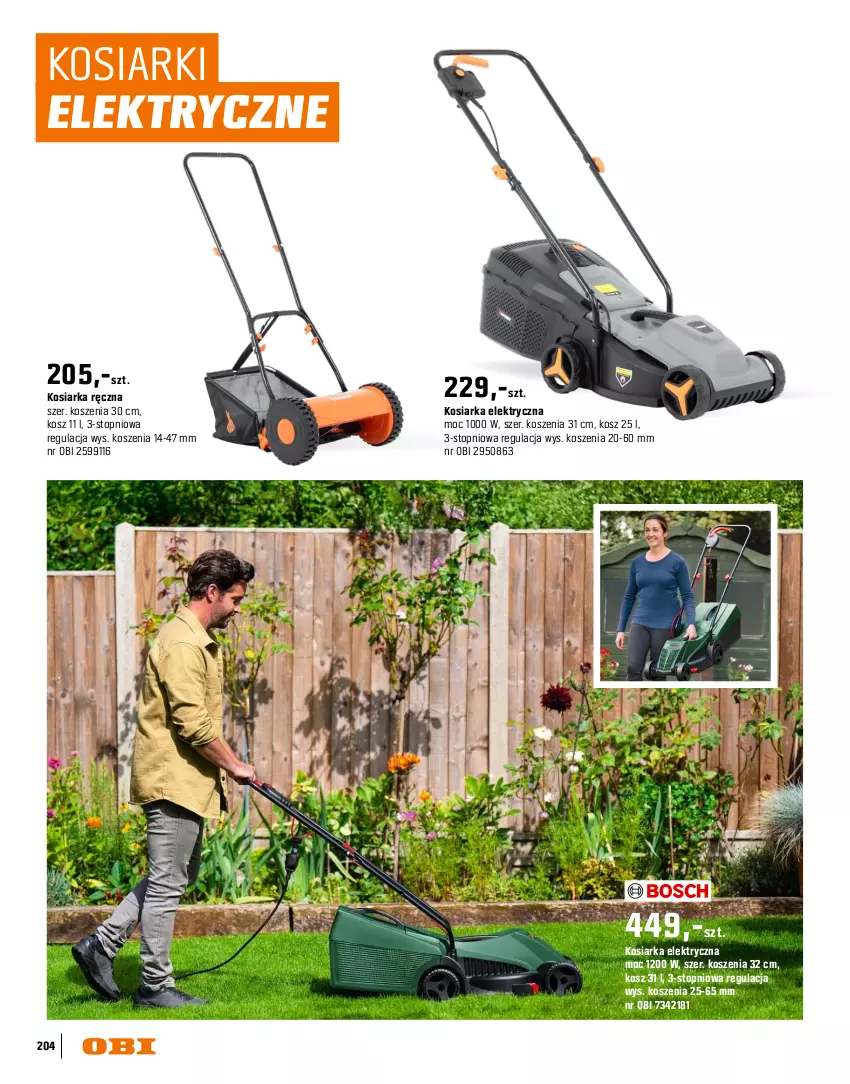 Gazetka promocyjna Obi - Gazetka OBI - ważna 16.03 do 31.08.2026 - strona 204 - produkty: Kosiarka, Kosz, Top