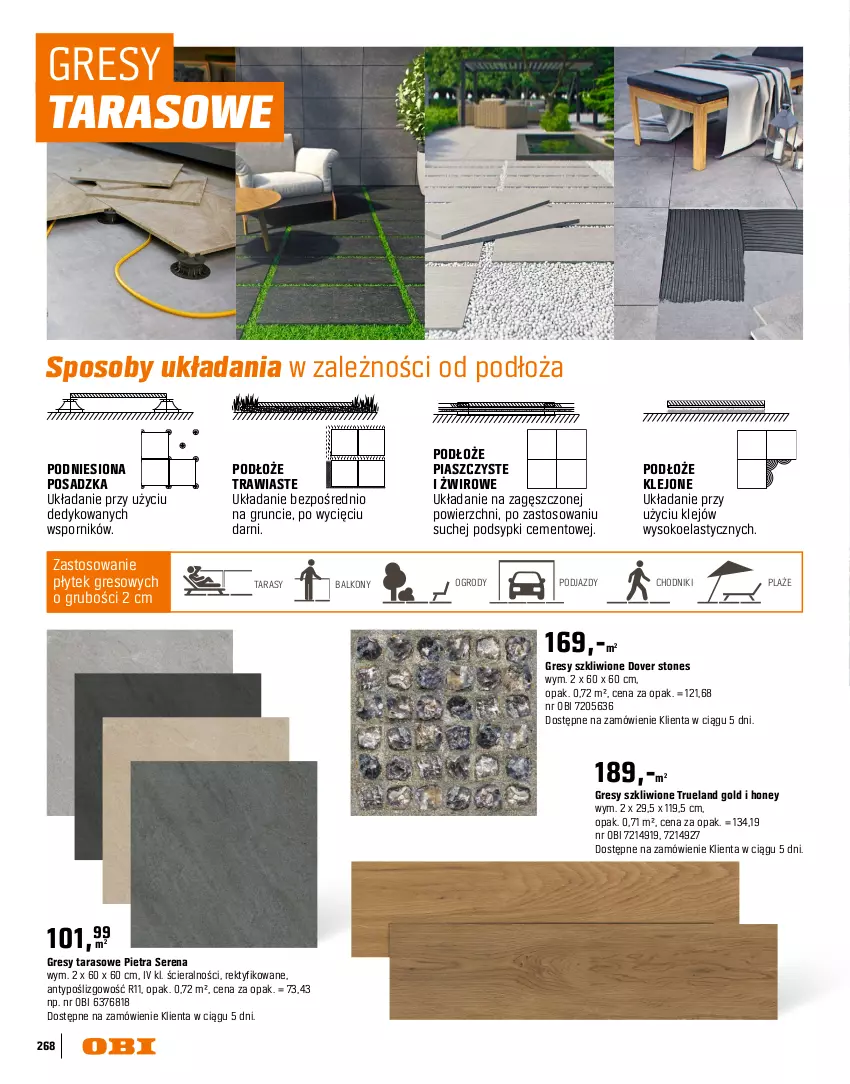 Gazetka promocyjna Obi - Gazetka OBI - ważna 16.03 do 31.08.2026 - strona 268 - produkty: Cement, Chodnik, Dove, Dzieci, Fa, Gres, Klej, Kosz, LG, Narożnik, Ogród, Por, Ser, Sok