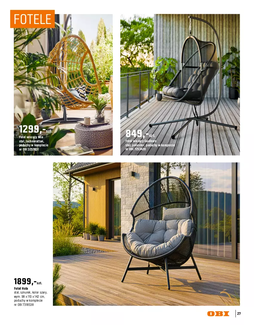 Gazetka promocyjna Obi - Gazetka OBI - ważna 16.03 do 31.08.2026 - strona 27 - produkty: Fotel, Meble, Siedzisko, Stół, Sznurek