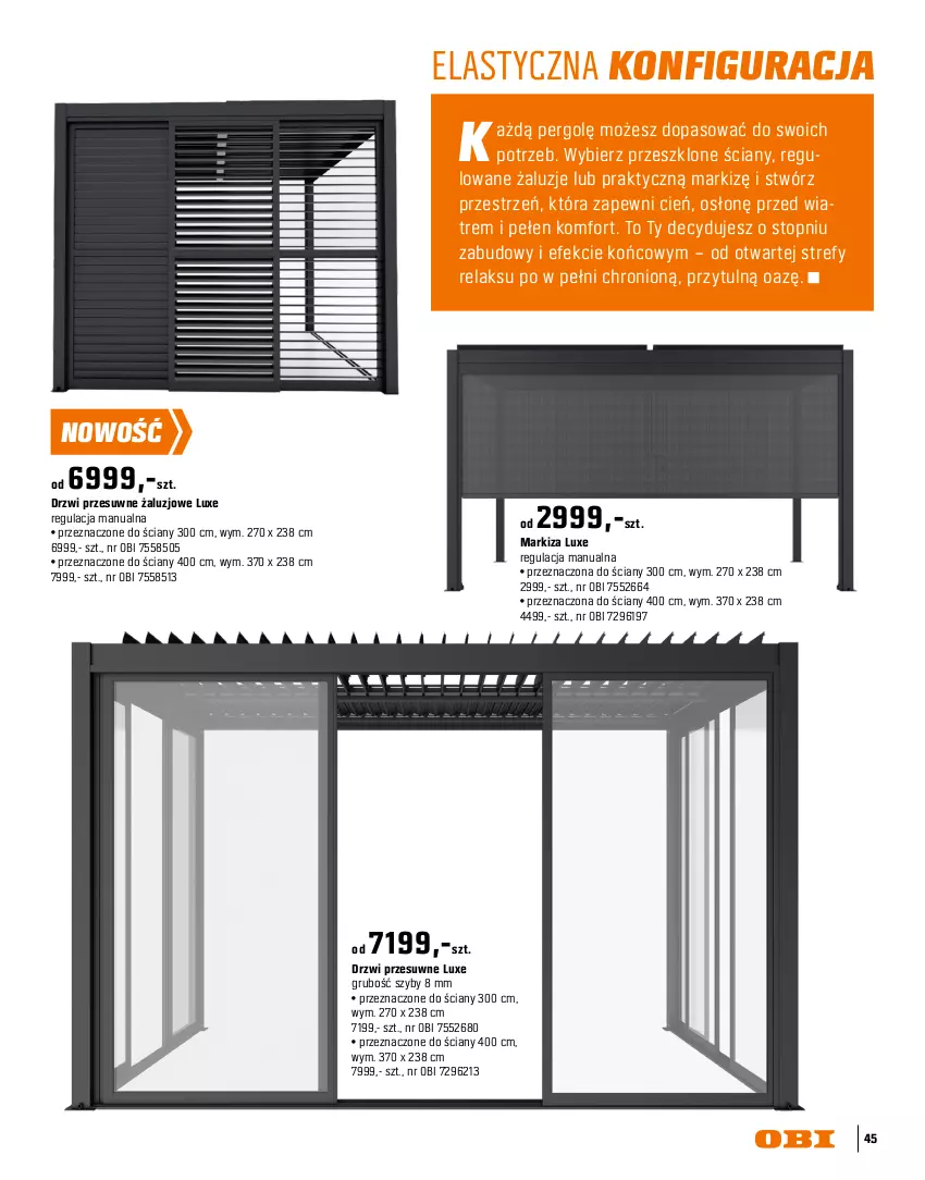 Gazetka promocyjna Obi - Gazetka OBI - ważna 16.03 do 31.08.2026 - strona 45 - produkty: Cień, Drzwi, Markiza, Top