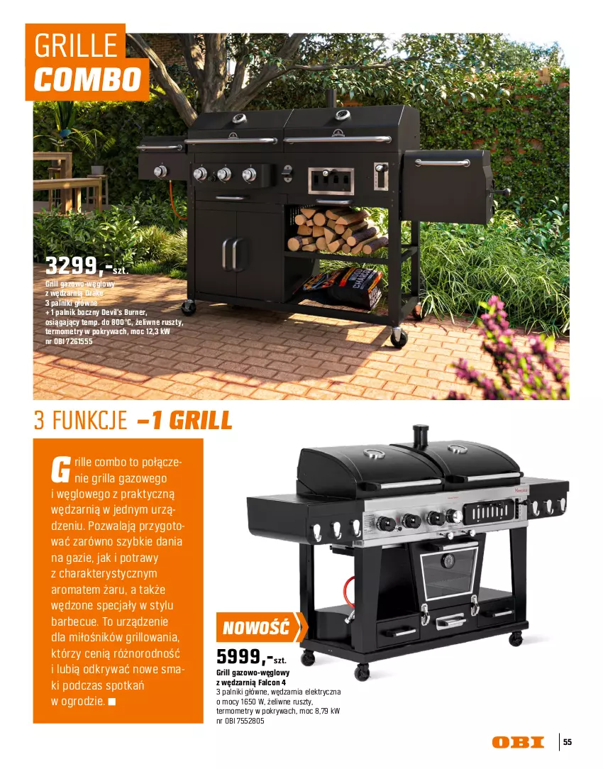 Gazetka promocyjna Obi - Gazetka OBI - ważna 16.03 do 31.08.2026 - strona 55 - produkty: Alcon, Fa, Grill, Grill gazowy, Pokrywa, Stolik, Termometr