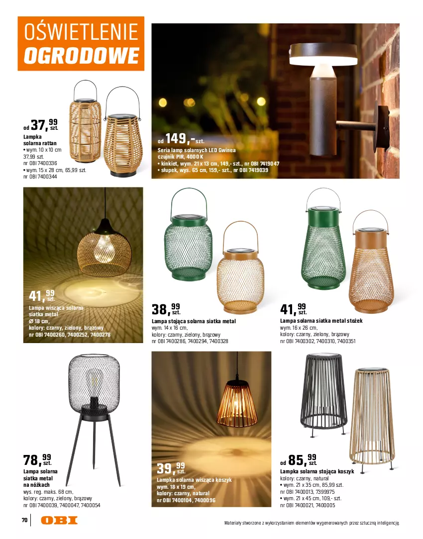 Gazetka promocyjna Obi - Gazetka OBI - ważna 16.03 do 31.08.2026 - strona 70 - produkty: Intel, Kosz, Lampa, Lampa wisząca, Latarnia, Ser, Siatka, Słupek