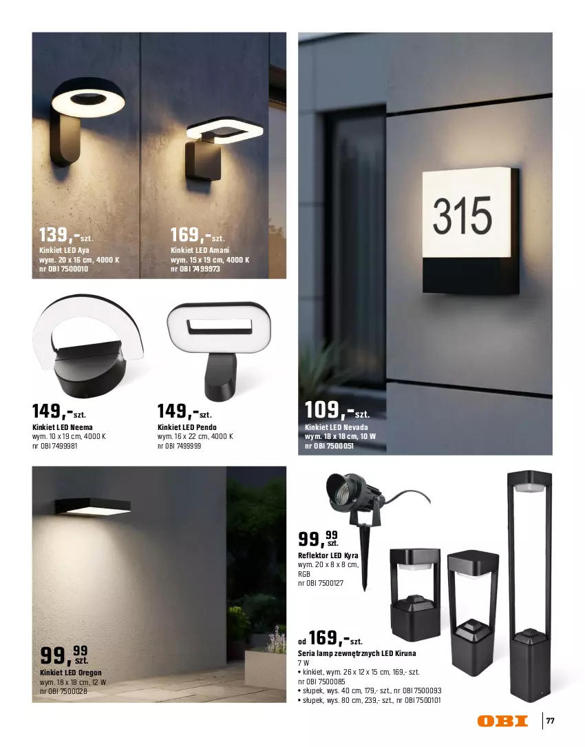 Gazetka promocyjna Obi - Gazetka OBI - ważna 16.03 do 31.08.2026 - strona 77 - produkty: Naświetlacz, Naświetlacz LED, Reflektor, Reflektor LED, Ser, Słupek