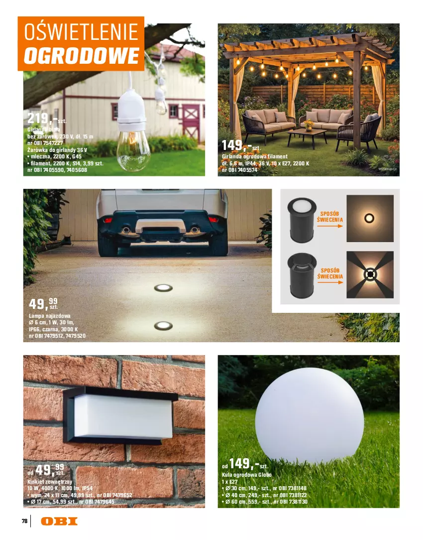Gazetka promocyjna Obi - Gazetka OBI - ważna 16.03 do 31.08.2026 - strona 78 - produkty: Girlanda, Lampa