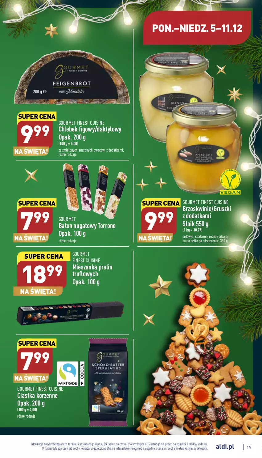 Gazetka promocyjna Aldi - Pełny katalog - ważna 05.12 do 11.12.2022 - strona 19 - produkty: Baton, Brzoskwinie, Chleb, Ciastka, Gruszki