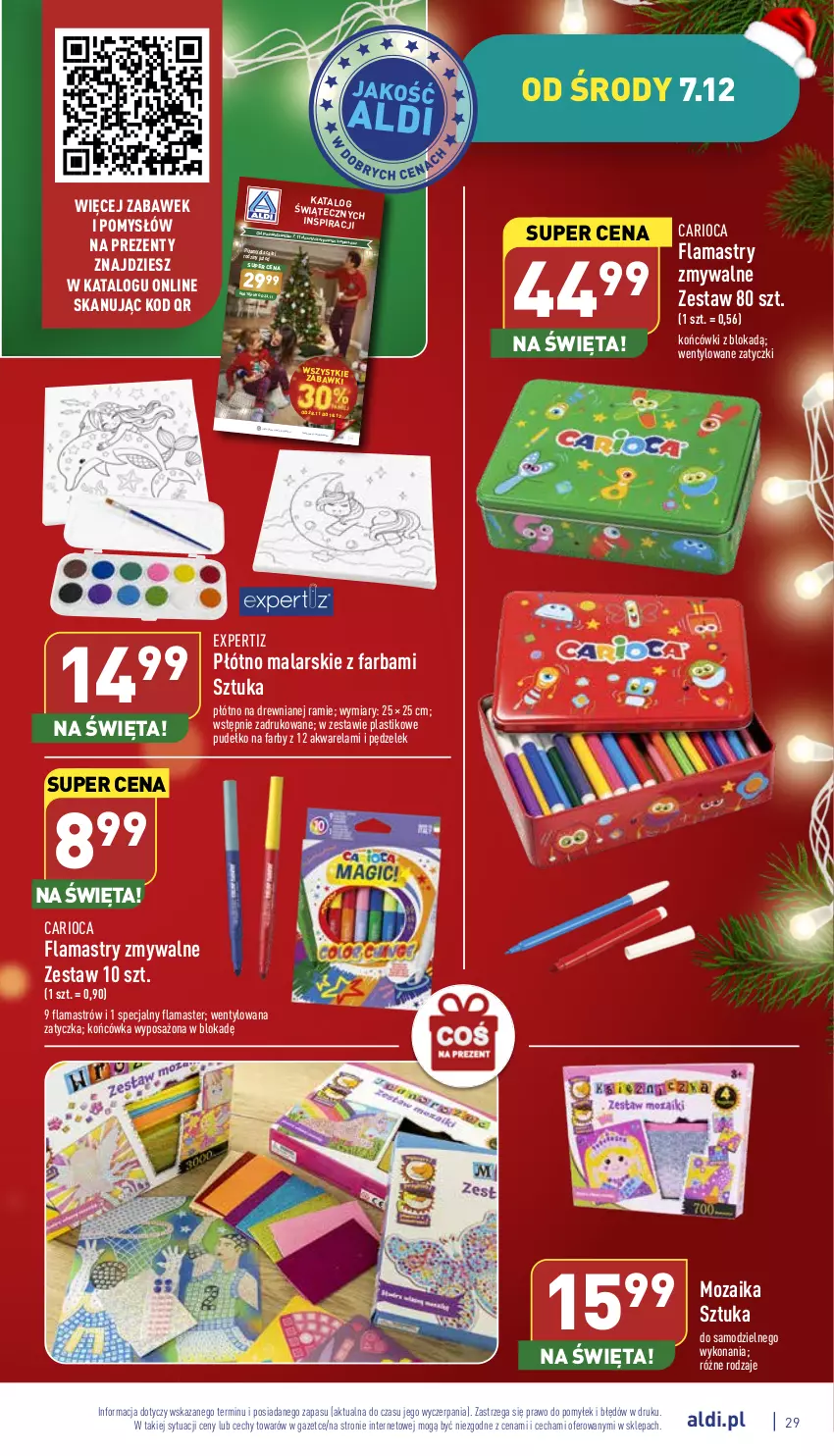 Gazetka promocyjna Aldi - Pełny katalog - ważna 05.12 do 11.12.2022 - strona 29 - produkty: Fa, Flamastry, Gra, Płótno malarskie, Pudełko