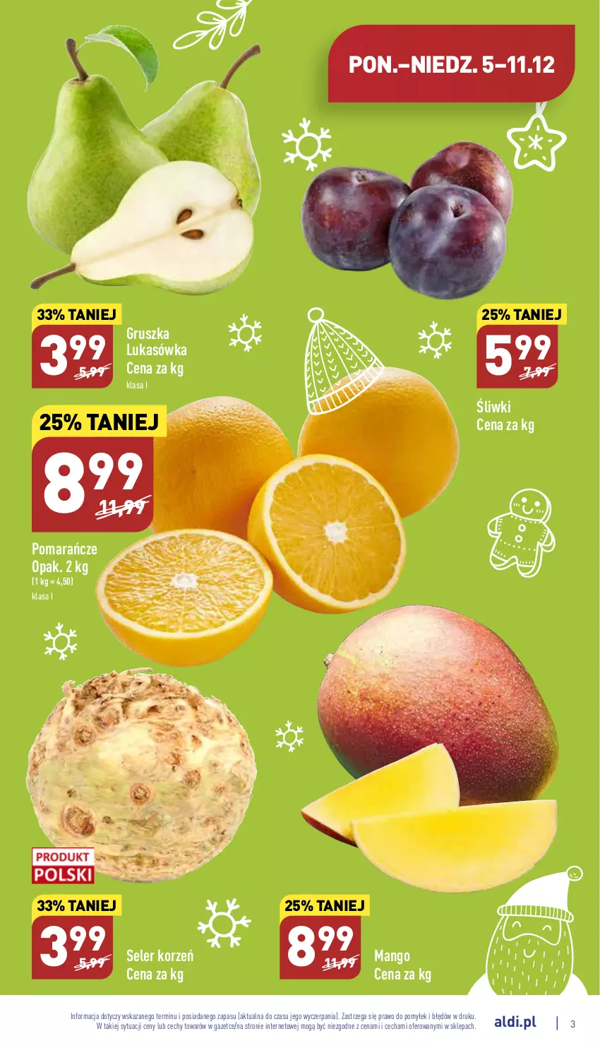 Gazetka promocyjna Aldi - Pełny katalog - ważna 05.12 do 11.12.2022 - strona 3 - produkty: Mango, Pomarańcze, Seler korzeń