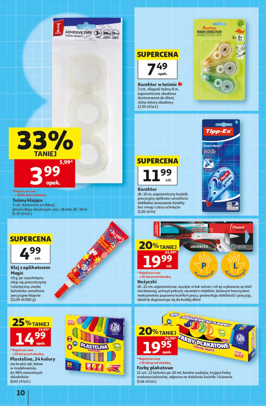 Gazetka promocyjna Auchan - 30 Lat Hipermarket - ważna 03.09 do 09.09.2026 - strona 10 - produkty: Cień, Fa, Klej, Noż, Nożyczki, Plastelina, Por