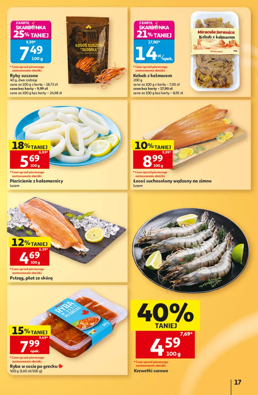 Gazetka promocyjna Auchan - 30 Lat Hipermarket - ważna 03.09 do 09.09.2026 - strona 17 - produkty: Kalmar, Kebab, Krewetki, Pstrąg, Ryba, Sos