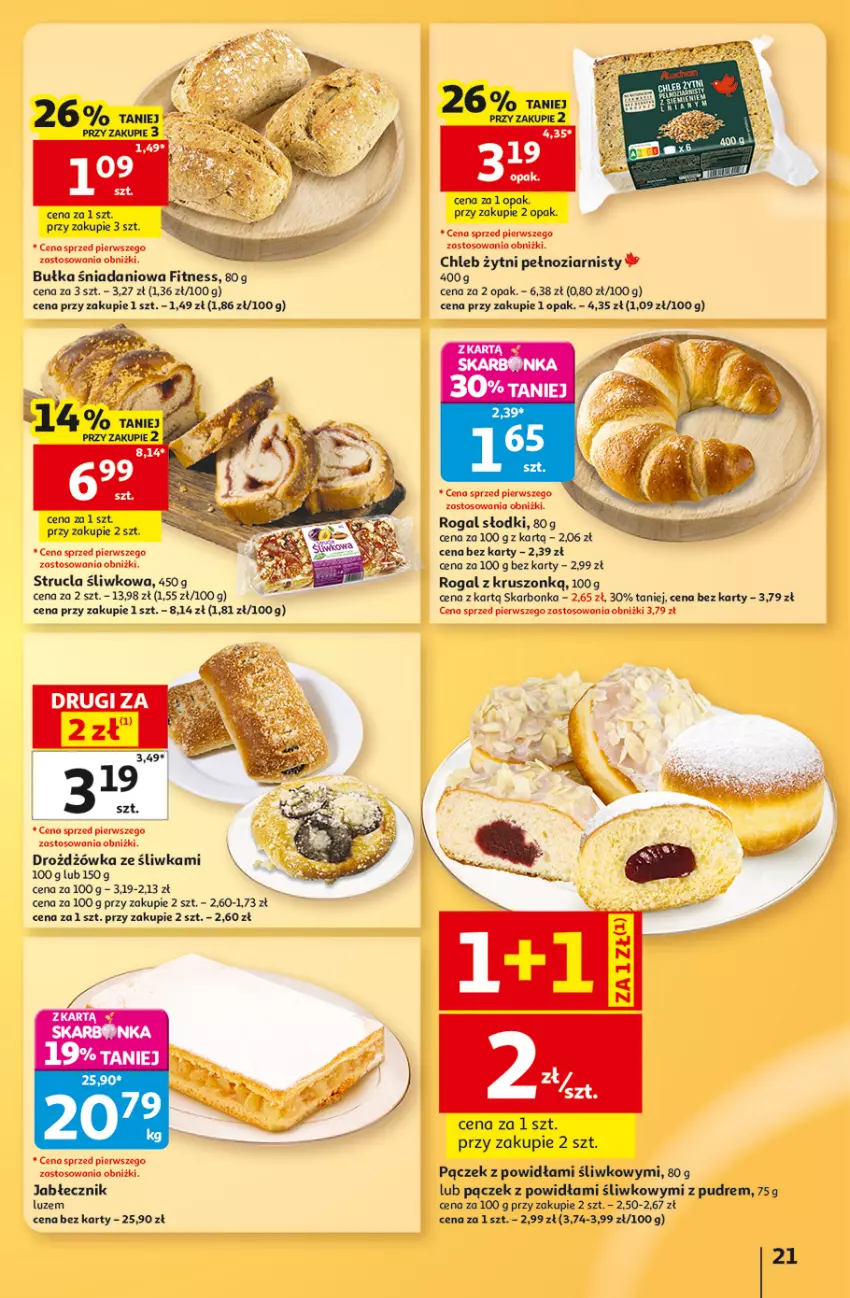 Gazetka promocyjna Auchan - 30 Lat Hipermarket - ważna 03.09 do 09.09.2026 - strona 21 - produkty: Bułka, Chleb, Danio, Pączek, Rogal